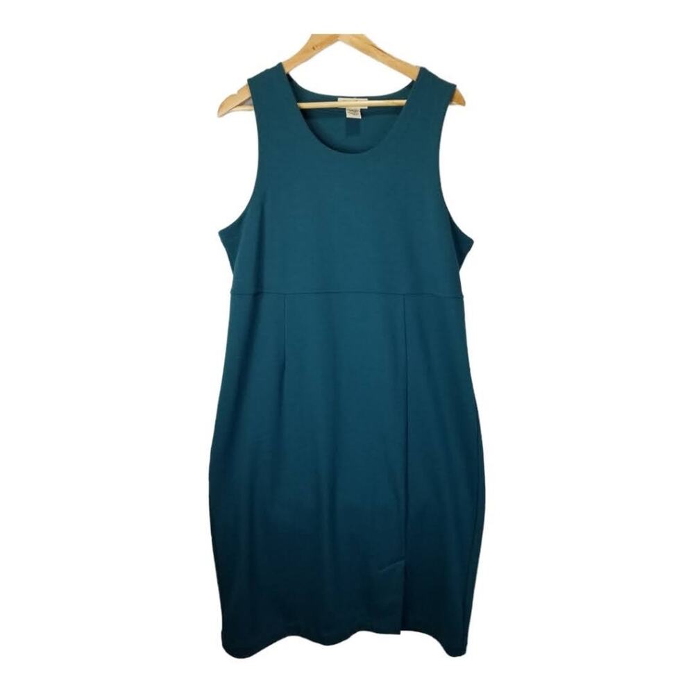 Eddie Bauer Dress Medium Sleeveless Tank Dress Midi Teal
